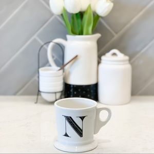 🚨 LAST CHANCE. 🚨 Anthropologie Monogram N Mug Black